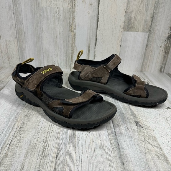 Teva Sandals Mens Brown Suede Katavi 2 Sport Adjustable Hook & Loop Straps #1331 - Picture 10 of 12